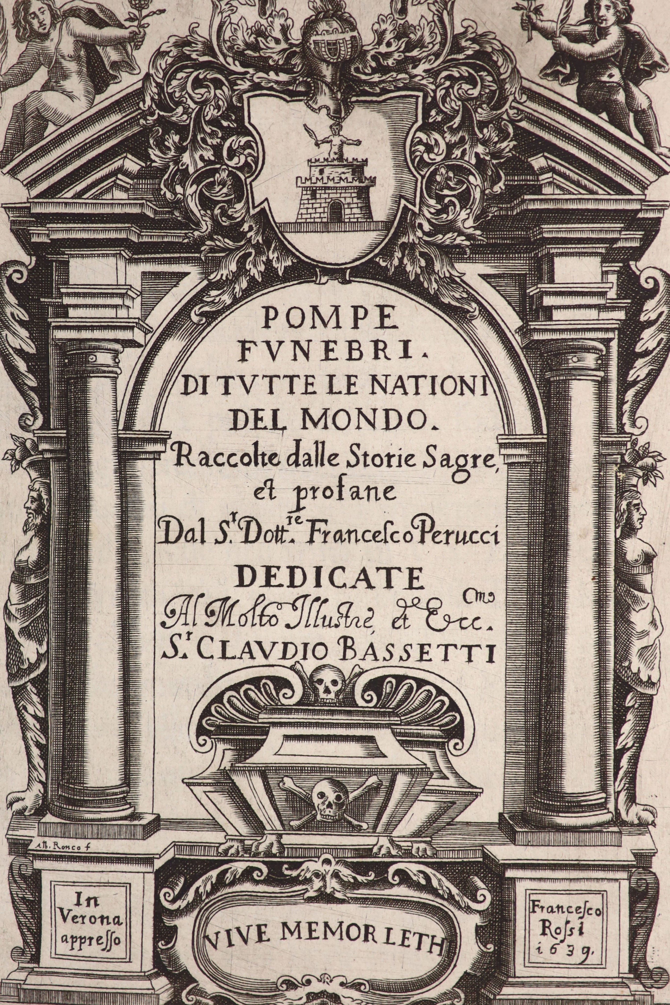 Perucci, Francesco. Pompe Funebri. Ditutte le Nationi del Mondo…